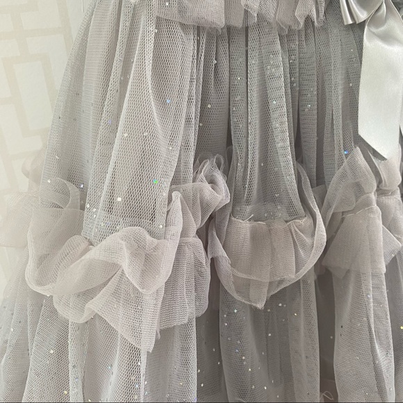 Popatu Girl’s Grey Ruffled Tutu Ballerina Dress, size M - Picture 3 of 12